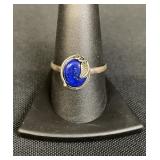 Sterling silver lapis ring