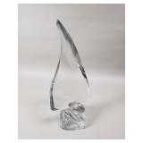 Daum France crystal sail boat sculpture