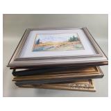 Group of signed oil, watercolor & mixed media