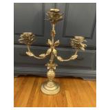 Contemporary metal ornate candelabra