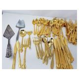 Nasco gold tone stainless flatware