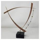 Signed copper abstract sculpture