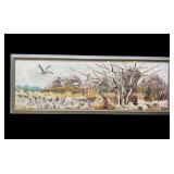Vintage framed needlepoint art
