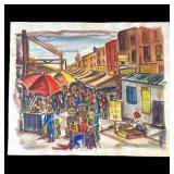 1950 P. Resnack signed watercolor painting