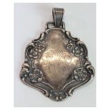 Signed sterling silver Art Nouveau style pendant