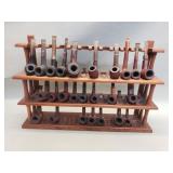 Pipe rack and vintage pipes