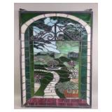 Vintage stained glass panel