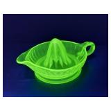 Uranium glass vintage juicer