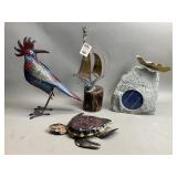 Group of brass metal sculptures box lot