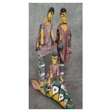 Carved wood tribal folk art puppet assemblage