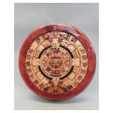 Mexican wood marquetry Aztec calendar