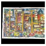 Vintage P. Resnack signed watercolor painting
