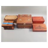 Wood trinket boxes, chess pcs, etc