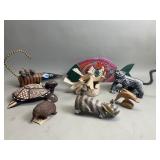 Hand painted animal figurines box lot