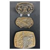 Group of vintage brass belt buckles