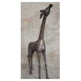 Vintage metal giraffe statue