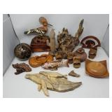 Group of carved wood, decoration, figurine,