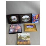 Group of oil on canvas and board box lot
