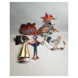Group of 6 metal wall sculptures, miscellaneous