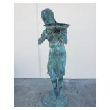Signed bronze garden water fountain