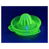 Vintage Federal Glass uranium green glowing juicer