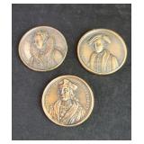 Three Jean Dassier bronze Medals depicting Queen