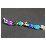 Mexican sterling silver bracelet with multicolor