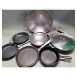 Box of All-Clad, Calphalon, pans etc.