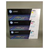 HP LaserJet cartridges yellow, magenta and cyan