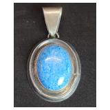 Vintage silver and blue denim lapis