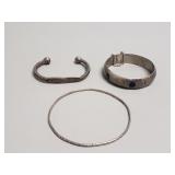 3 vintage sterling silver bracelets
