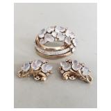 Vintage Trifari brooch and matching earrings
