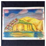 Vintage P. Resnack signed watercolor painting