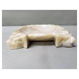 Vintage carved banded onyx figural ashtray