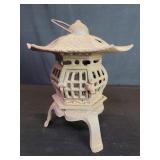 Vintage Japanese pagoda cast iron garden lantern