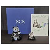 Swarovski pandas box set of crystal pandas