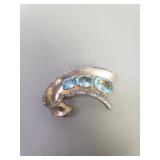 Vintage sterling silver Crown Trifari fur brooch