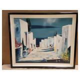 Devi signed silk screen "vue Terrassez Et Mer "