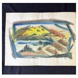 Vintage P. Resnack signed watercolor painting