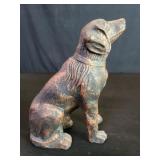 Vintage cast iron and terracotta dog figure door