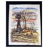 Vintage P. Resnack signed watercolor painting