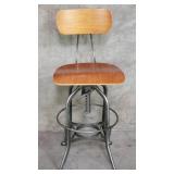 Industrial-style metal frame adjustable stool