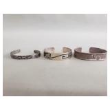 3 vintage Native American style sterling silver