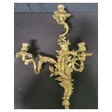 French Rococo-style gilt bronze wall sconces