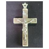 Vintage metal wood hinged crucifix