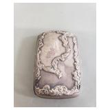 Antique  sterling silver repousse box