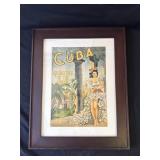 Framed "Cuba: Holiday Isle of the Tropics" poster