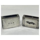 Pair of sterling silver matchbox holders