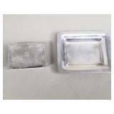 Pair of sterling silver matchbox holder and