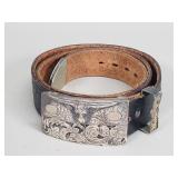 Vintage sterling silver belt bucket set